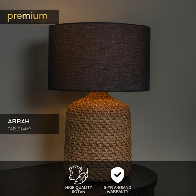 Lucide ARRAH - Table lamp - Ø 35 cm - 1xE27 - Natural | Premium
